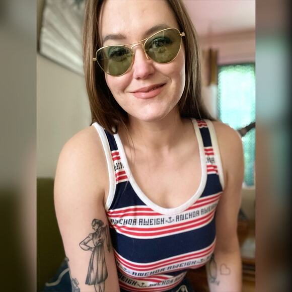 50s-60s Vintage Cat Eye Glasses w Gold Frames - Picture 2 of 9